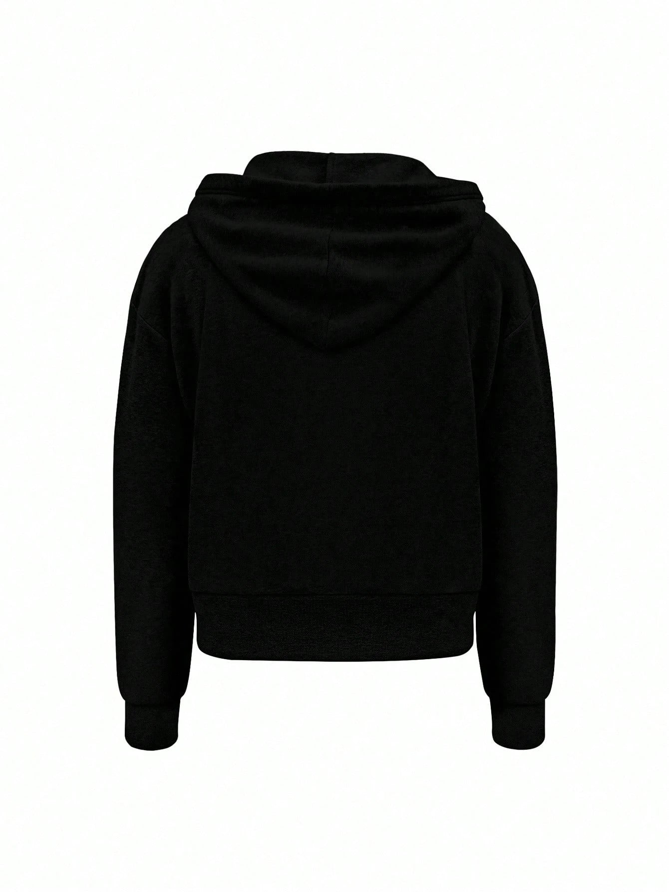 Manfinity Dauomo Men'S Solid Color Drop Shoulder Long Sleeve Zip Front Casual Hoodie