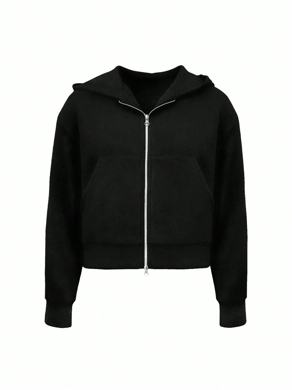 Manfinity Dauomo Men'S Solid Color Drop Shoulder Long Sleeve Zip Front Casual Hoodie