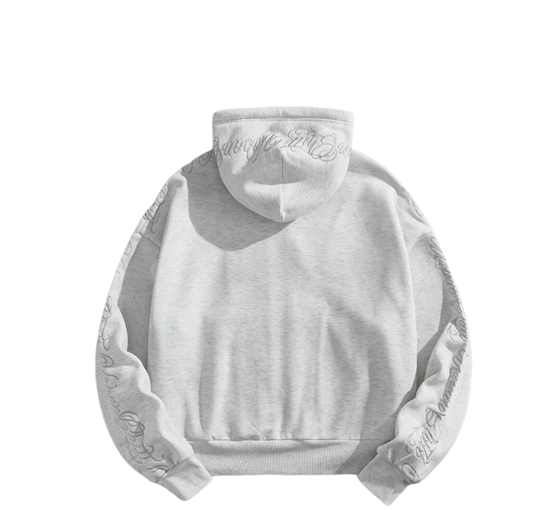 Embroidered Hoodie ''Light Grey''