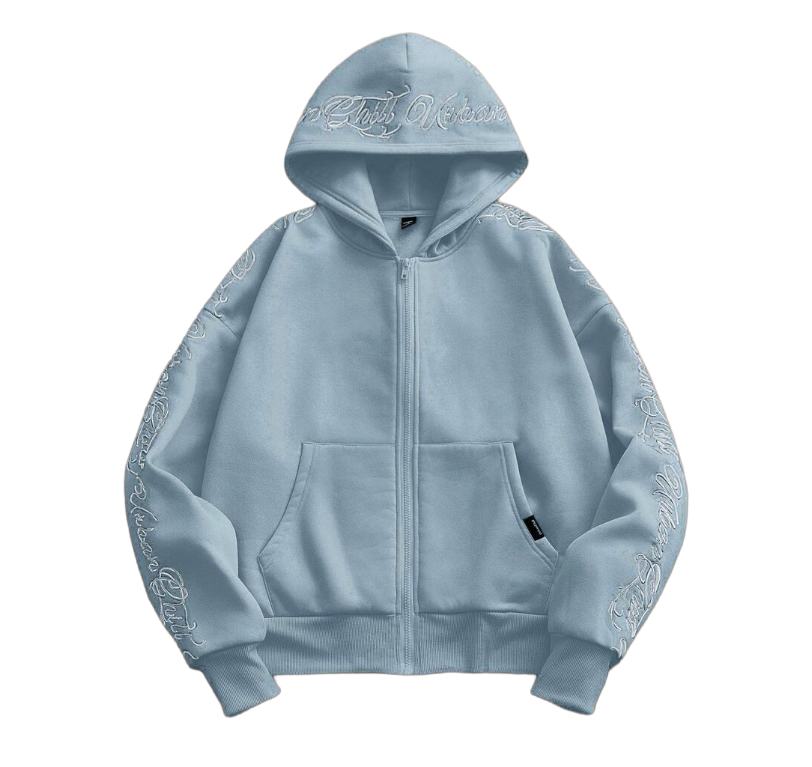 Embroidered Hoodie ''Dusty Blue''