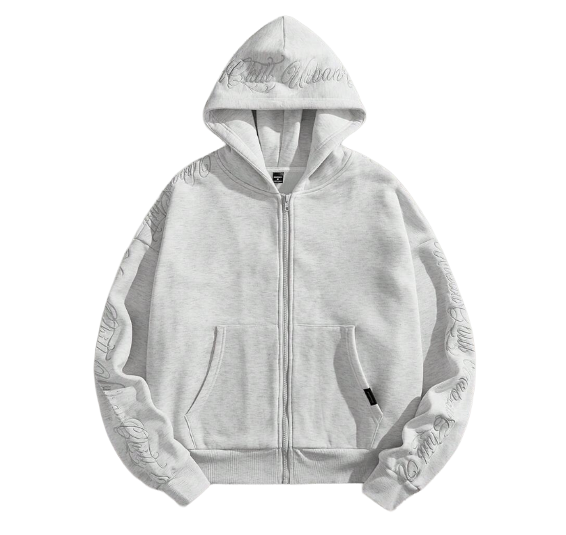 Embroidered Hoodie ''Light Grey''